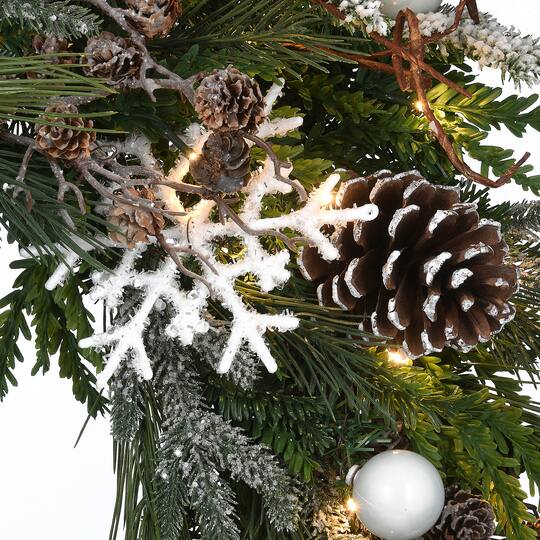Alpine Collection 30" Warm White LED Decorated Wreath